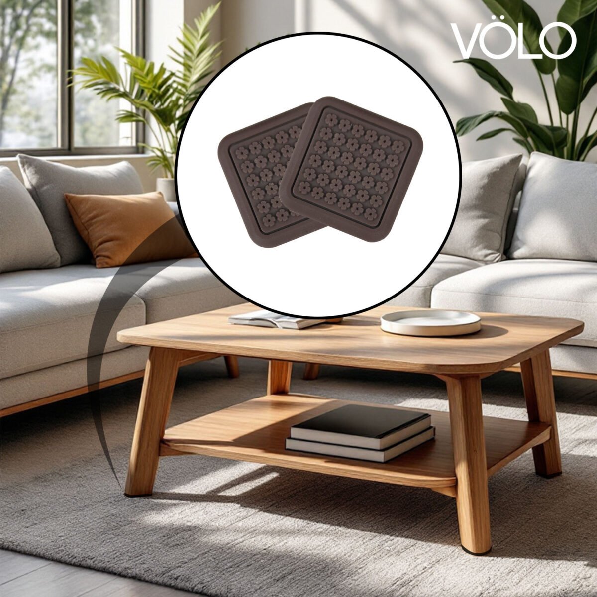 Volo Self Adhesive Furniture Pads (Pack of 8, Brown) - Image 6