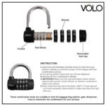 Resettable Security Lock – 4-Digit Combination Padlock (Non-TSA Cylinder Type, Black, Pack of 2) - Image 8
