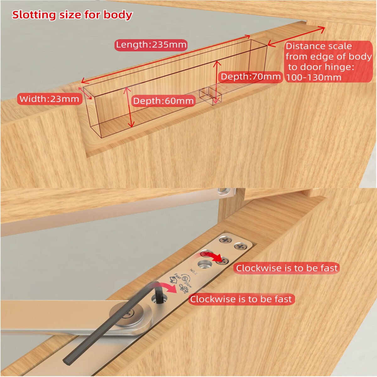 Volo Automatic Hydraulic Concealed Door Closer – 23MM - Image 6