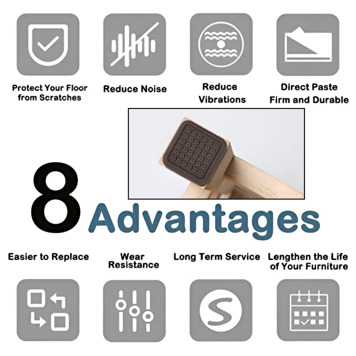 Volo Self Adhesive Furniture Pads (Pack of 8, Brown) - Image 5