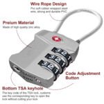 Resettable TSA Approved Combination Padlock – Pack of 2 (3-Digit, Silver) - Image 8