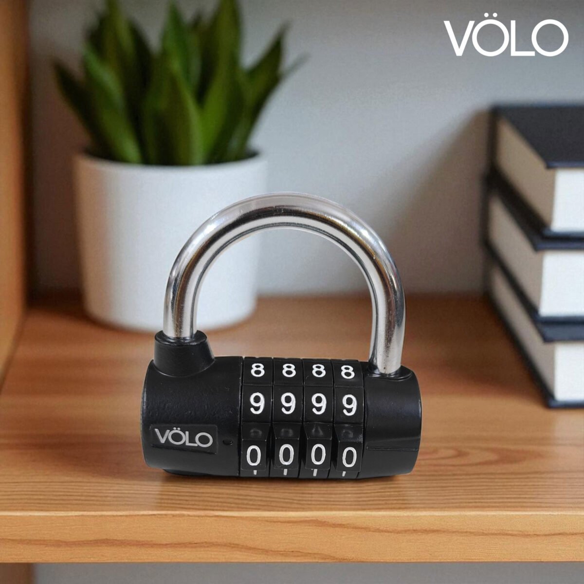 Resettable Security Lock – 4-Digit Combination Padlock (Non-TSA Cylinder Type, Black, Pack of 2) - Image 3
