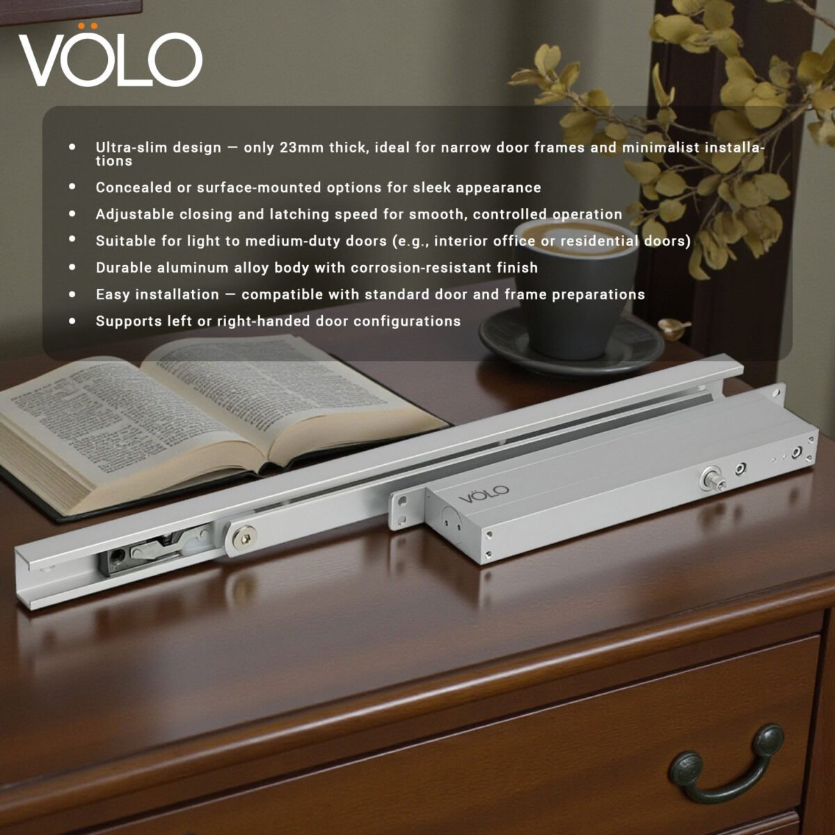 Volo Automatic Hydraulic Concealed Door Closer – 23MM - Image 3