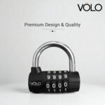 Resettable Security Lock – 4-Digit Combination Padlock (Non-TSA Cylinder Type, Black, Pack of 2) - Image 2